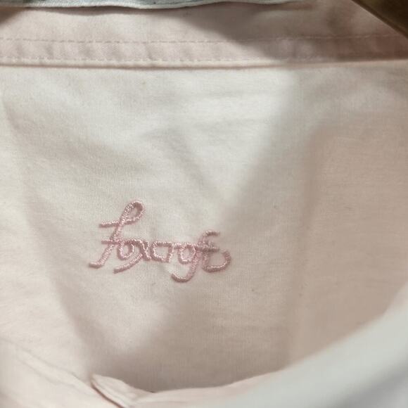 Foxcroft Shirt Womens 12 Large Pink Button Up Wrinkle Free Shaped Non Iron - Picture 3 of 13